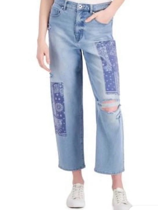 Style & Co. Denim - Light Blue Patchwork Women’s Straight Jeans